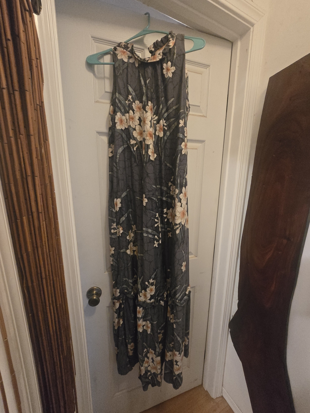 McInerny Vintage  Mu'u Mu'u Dress Charcoal Gray